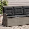 vidaXL Reclining Garden Bench with Cushions Grey Poly Rattan