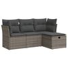 vidaXL 4 Piece Garden Sofa Set with Cushions Grey Poly Rattan