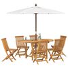 vidaXL Garden Dining Set 7 pcs Brown Solid Teak Wood