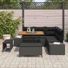 vidaXL Garden Sofa Set with Storage 8 pcs Black Poly rattan