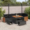 vidaXL Garden Sofa Set 9 pcs Black and Brown Poly Rattan