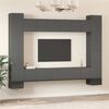 vidaXL 10 Piece TV Cabinet Set High Gloss Grey Engineered Wood