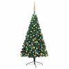 vidaXL Artificial Half Pre-lit Christmas Tree with Ball Set Green 240 cm
