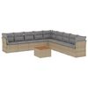vidaXL 10 Piece Garden Sofa Set with Cushions Beige Poly Rattan