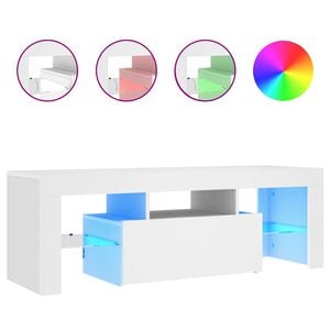vidaXL TV Cabinet with LED Lights White 120x35x40 cm