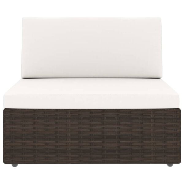 vidaXL 7 Piece Garden Lounge Set Poly Rattan Brown