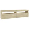vidaXL 2 Piece TV Cabinet Set with LED Lights Sonoma Oak 75x35x40 cm