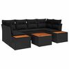 vidaXL Garden Sofa Set 6 pcs Black Poly rattan
