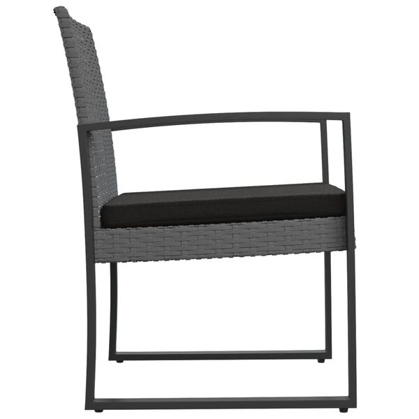 vidaXL Garden Dining Chairs 2 pcs Dark Grey PP Rattan