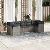 vidaXL 7 Piece Garden Sofa Set with Cushions Grey Poly Rattan