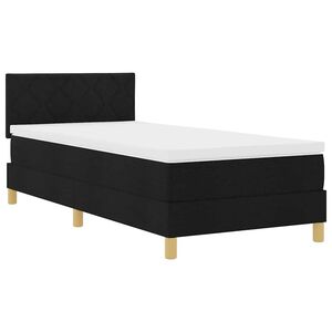 vidaXL Box Spring Bed Black and White 107 x 203 cm Velvet