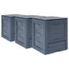 vidaXL Garden Composter | Grey | Plastic | 60 x 60 x 73 cm