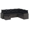 vidaXL 7 Piece Garden Sofa Set with Cushions Black Poly Rattan