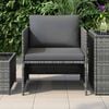 vidaXL Garden Sofa with Cushions Grey Poly Rattan