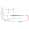 vidaXL Metal Bed Frame without Mattress with Headboard White 107x203cm