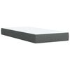 vidaXL Box Spring Bed with Mattress Dark Grey King Single Fabric
