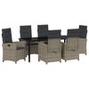 vidaXL Garden Dining Set 7 pcs Grey Poly Rattan
