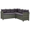 vidaXL 6 Piece Garden Lounge Set with Cushions Poly Rattan Grey