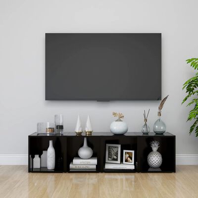 vidaXL TV Cabinet Black 37x35x37 cm Engineered Wood