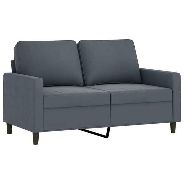 vidaXL 2-Seater Sofa Dark Grey 120 cm Velvet