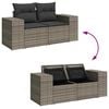 vidaXL 8 Piece Garden Sofa Set with Cushions Grey Poly Rattan