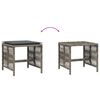 vidaXL Garden Stools with Cushions 4 pcs Grey 41x41x36 cm Poly Rattan