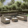 vidaXL 10 Piece Garden Lounge Set with Cushions Grey Poly Rattan