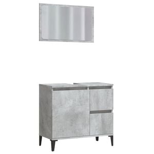 vidaXL 2 Piece Bathroom Furniture Set Concrete Grey Engineered Wood