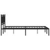 vidaXL Metal Bed Frame without Mattress with Headboard Black 150x200cm