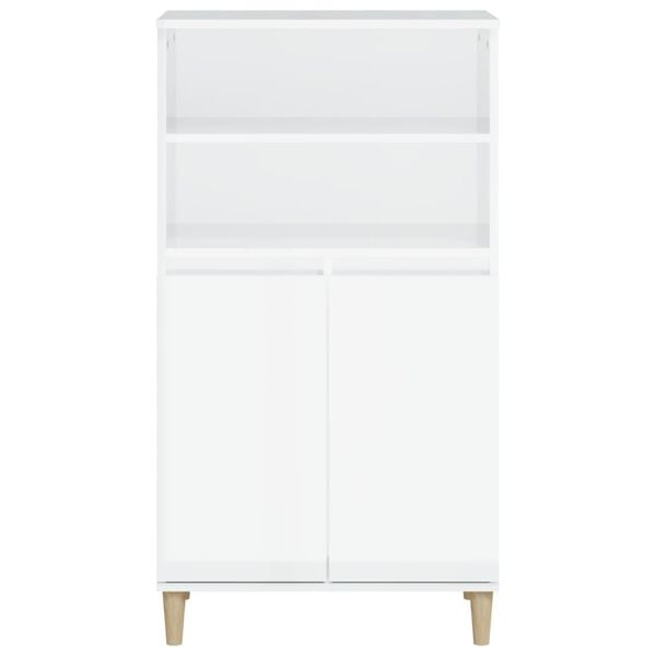 vidaXL Highboard High Gloss White 60x36x110 cm Engineered Wood