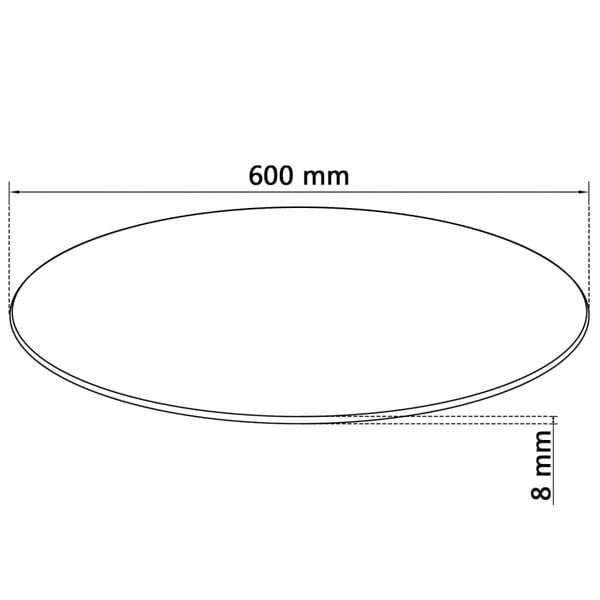 vidaXL Table Top Tempered Glass Round 600 mm