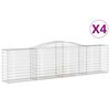 vidaXL Arched Gabion Baskets 4 pcs 400x50x100/120 cm Galvanised Iron
