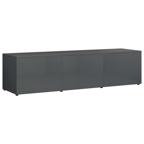 vidaXL TV Cabinet High Gloss Grey 120x34x30 cm Engineered Wood