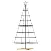 vidaXL Christmas Cone Tree with Stand Black 180.5 cm Steel