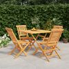 vidaXL 5 Piece Garden Dining Set Solid Wood Teak