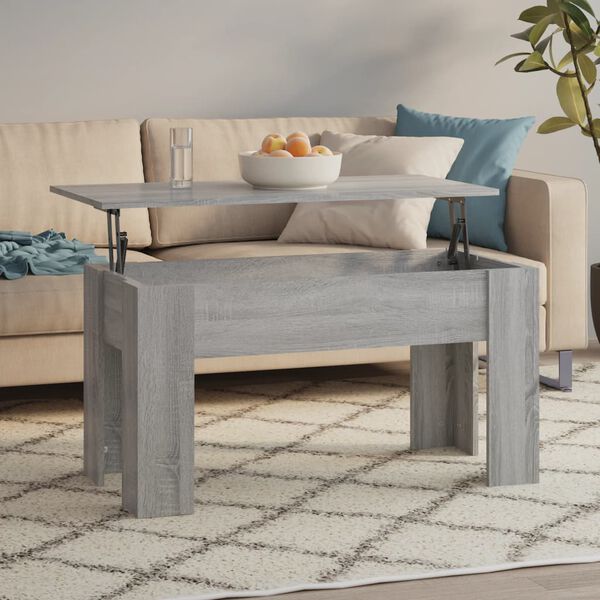 vidaXL Coffee Table Grey Sonoma 101x49x52 cm Engineered Wood