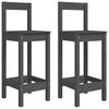 vidaXL Bar Chairs 2 pcs Grey 40x41.5x112 cm Solid Wood Pine