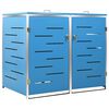 vidaXL Double Wheelie Bin Shed 138x77.5x115 cm Stainless Steel