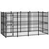 vidaXL Dog Kennel | Black | Powder-coated steel | 7.37 m&sup2; | Durable