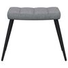 vidaXL Relaxing Chair with a Stool Light Grey Fabric