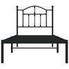 vidaXL Metal Bed Frame without Mattress with Headboard Black 90x190cm