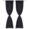 2 pcs Black Slot-Headed Blackout Curtains 135 x 245 cm