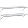 vidaXL Wall Shelves 2 pcs 100x40 cm Silver Stainless Steel