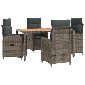 vidaXL Outdoor Dining Set 5 pcs Light Grey and Dark Grey