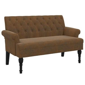 vidaXL Bench with Backrest Brown 120x62x75.5 cm Faux Suede Leather