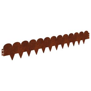 vidaXL Lawn Edging 10 pcs 103 x 15 cm Steel Rusty