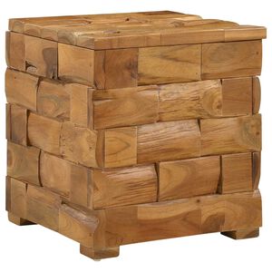 vidaXL Storage Stool Brown 40.5 x 39.5 x 45 cm Solid Teak Wood