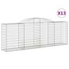 vidaXL Arched Gabion Baskets 13 pcs 300x50x100/120 cm Galvanised Iron
