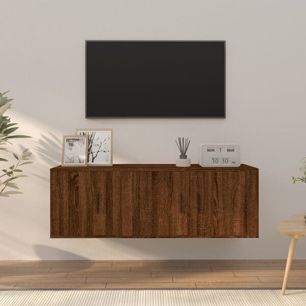 vidaXL 2 Piece TV Cabinet Set Brown Oak Engineered Wood