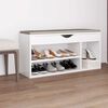 vidaXL Shoe Bench with Cushion White 104x30x49 cm Engineered Wood